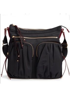 MZ Wallace Mia Bedford Black Nylon and Leather Crossbody bag